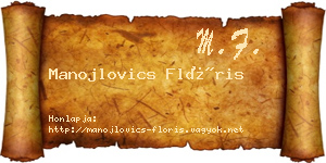 Manojlovics Flóris névjegykártya